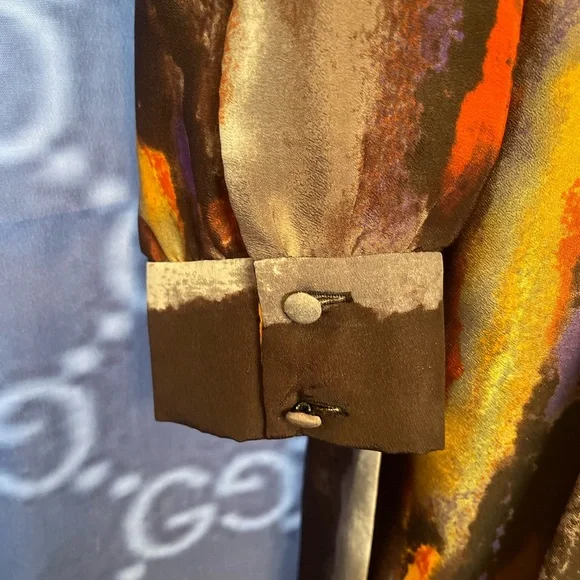 Vince Camuto Elegant Multicolor Women's faux wrap Dress size 8 pre owned V neck - Picture 4 of 13